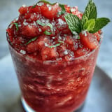 Vibrant, icy Frozen Watermelon Lemonade Slushie ready for sipping.