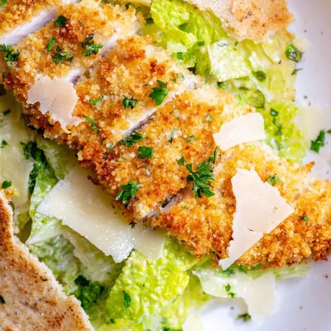 Crispy Herbed Chicken Caesar Pitas