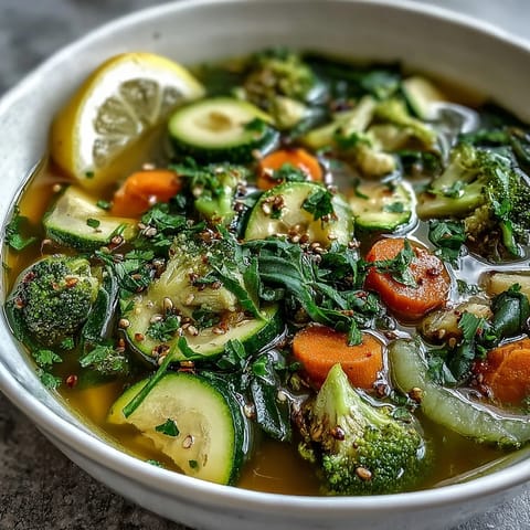 Collagen-Boosting Broth Bowl served in a rustic mug, topped with fresh parsley and lemon.