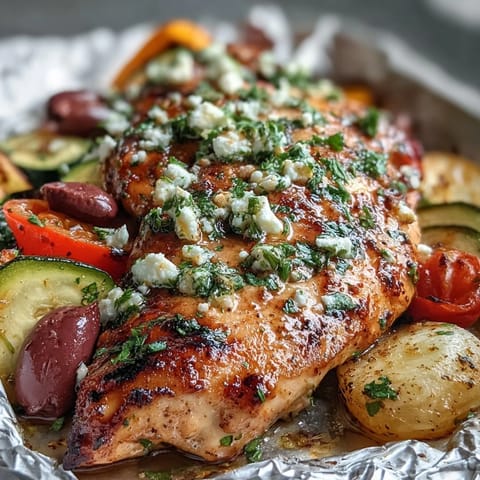 Greek Chicken Veggie Foil Packets
