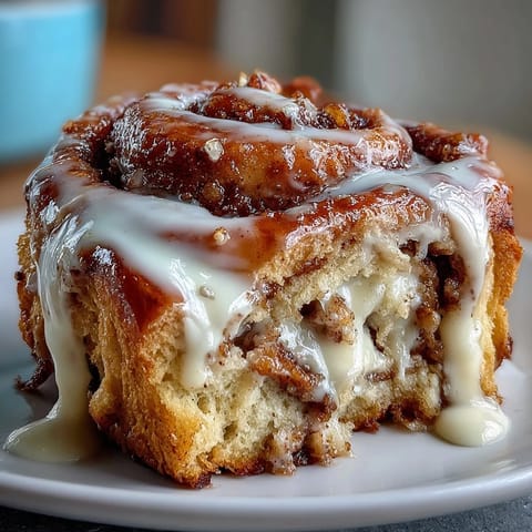 Soft, fluffy cinnamon rolls infused with ripe bananas, filled with gooey cinnamon sugar, and drizzled with sweet icing.  