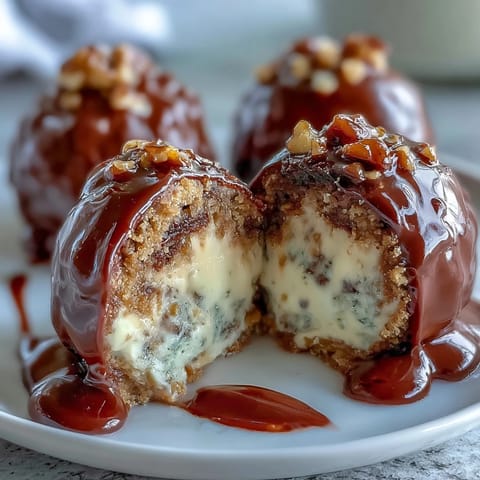 Creamy carrot cake truffles enrobed in smooth cream cheese coating, topped with chopped nuts for a delightful dessert bite.  