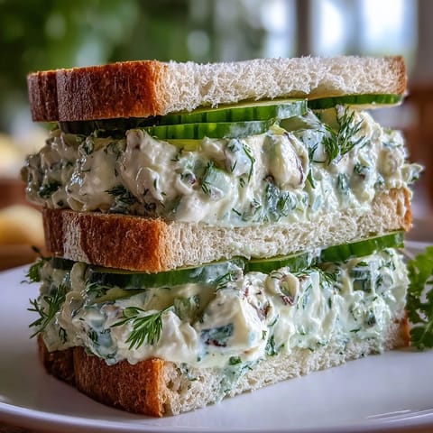 Creamy cucumber and cream cheese Benedictine tea sandwiches arranged on a white platter for Kentucky Derby parties.
