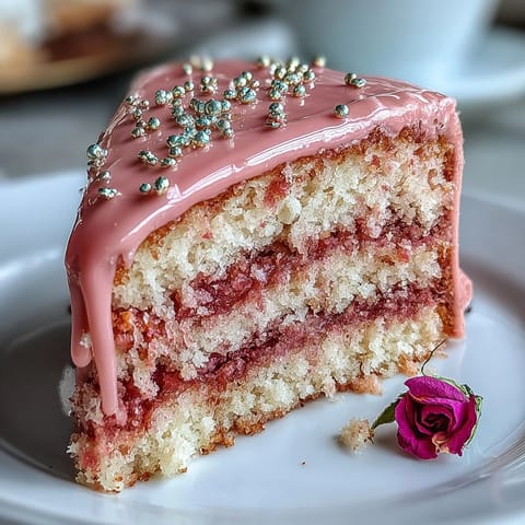 Elegant pink Bridal Shower Rosé Velvet Cake with shimmering gold drip.