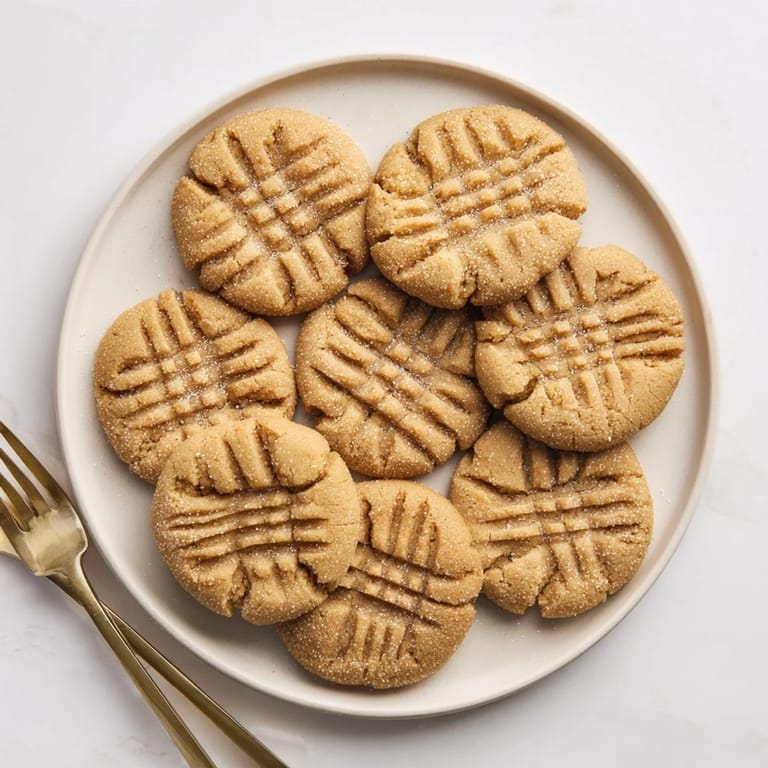 Homemade Peanut Butter Cookies with a soft center and rich peanut aroma, ready to serve for dessert.