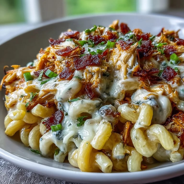Tender shredded chicken and diced jalapeños tossed in a rich, creamy sauce over short pasta for a spicy twist.