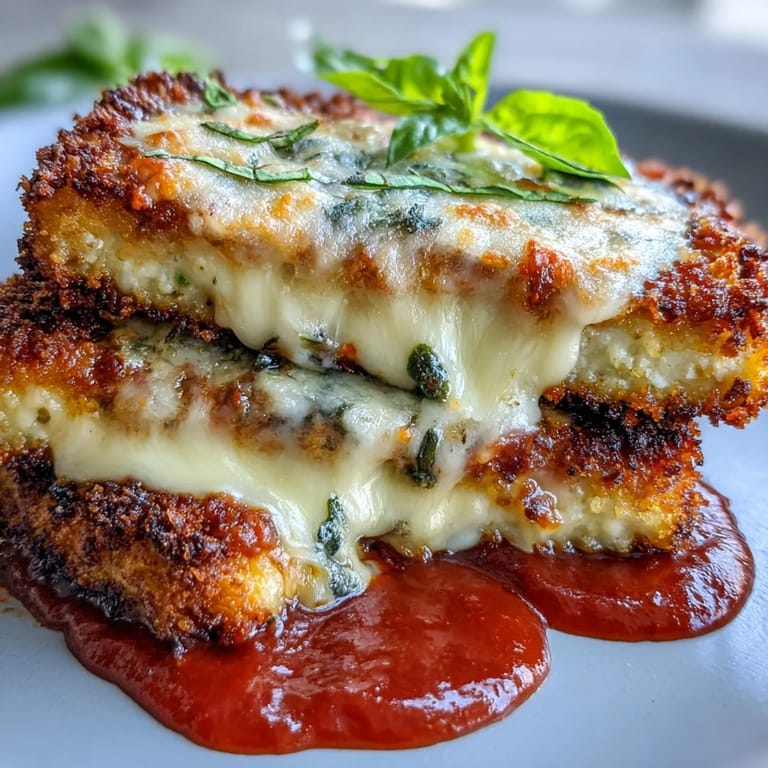 Cheesy Crispy Tofu Chicken Parm Bakes with golden crust, ready to be plated for a family meal.