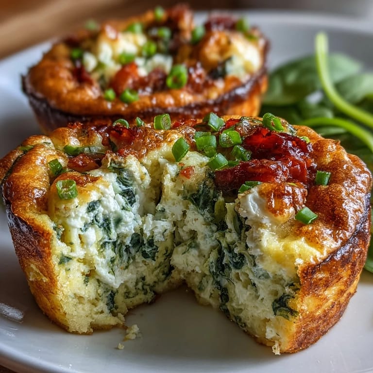 Savory egg muffin cups loaded with fresh spinach, juicy tomatoes, and cheddar cheese, perfect for quick, protein-rich mornings.
