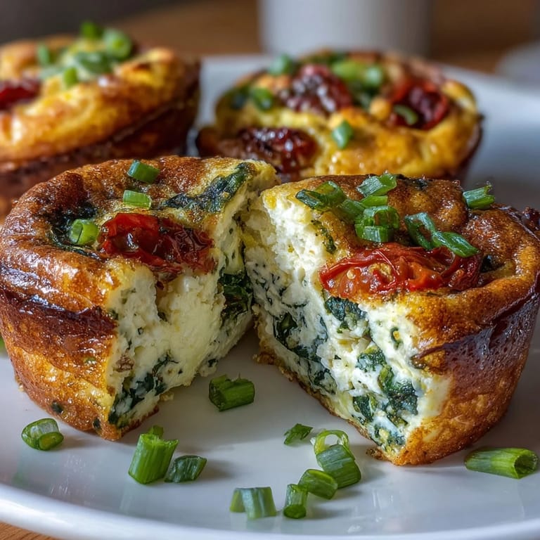 Baked egg muffin cups filled with spinach, tomatoes, and bell peppers, offering a nutritious, gluten-free breakfast or snack option.
