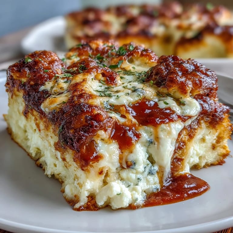 A comforting, vegetarian pizza bake with creamy cottage cheese, savory herbs, and gooey melted mozzarella.