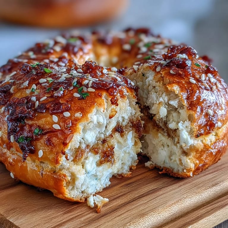 Soft, savory cottage cheese bagels made without yeast, topped with sesame seeds and poppy seeds for extra flavor and crunch.