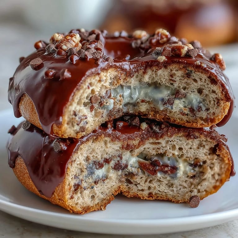 High-protein chocolate chip bagels fresh from the oven, ideal for meal prep and topped with a shiny egg wash.