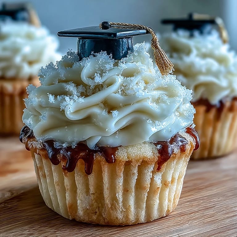 Celebrate success with these delightful vanilla graduation cupcakes adorned with fondant caps.