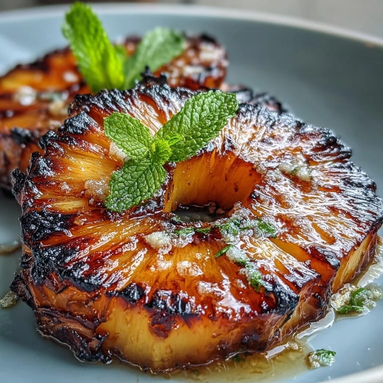 Tropical grilled pineapple, finished with bright, zesty yuzu kosho butter and mint.