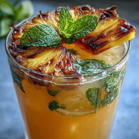 Refreshing Pineapple Coconut Agua Fresca with lime, perfect for a sunny day.