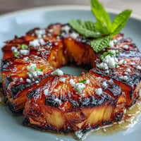 Caramelized grilled pineapple with spicy yuzu kosho butter, ready to melt.